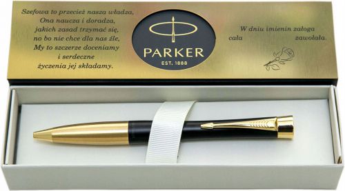 długopis Parker czarny pudełko tabliczka grawery